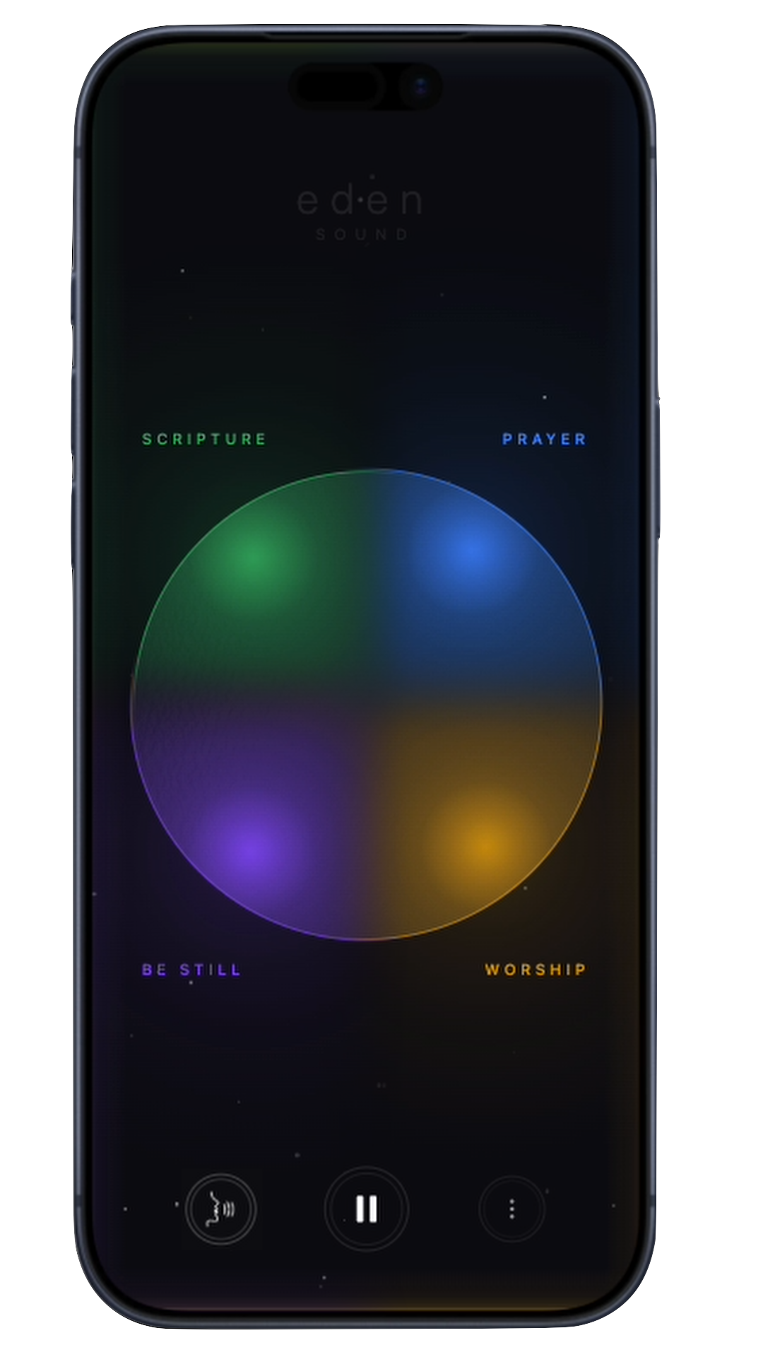 Eden Sound XY pad — all four quadrants glowing