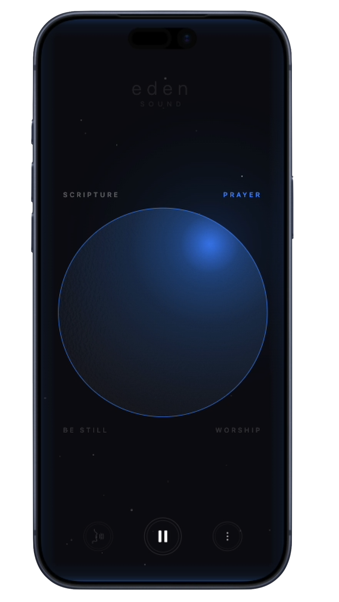 Eden Sound — Prayer mode, soft blue