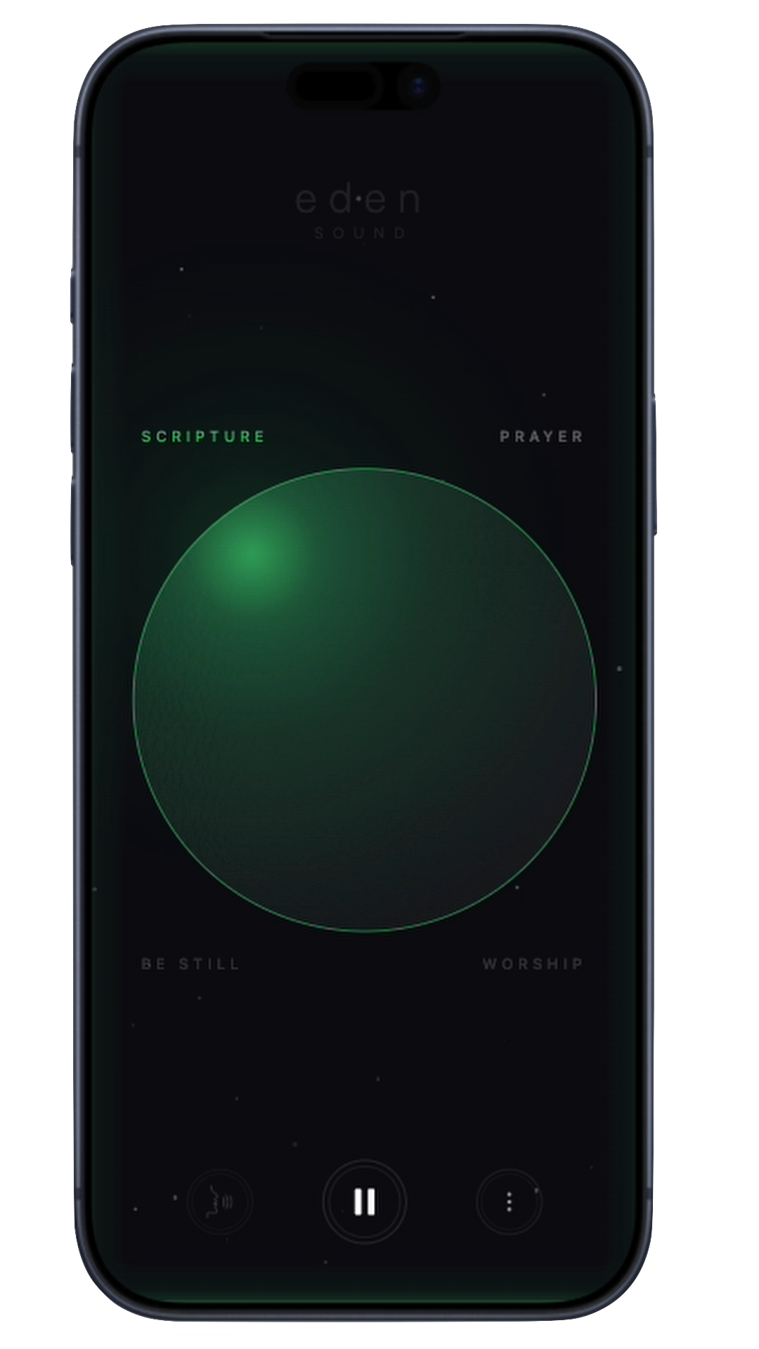 Eden Sound — Scripture mode, warm green